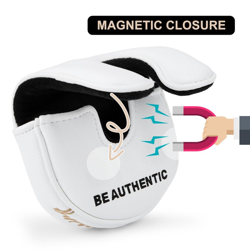 Golf Mallet Putter Cover Headcover Magnetic Closure Premium Leather DO NOT 3PUTT Putter Headcovers Fits for Golf OZ1 MEZZ 1 MEZZ1 MAX Putter (BE Authentic)