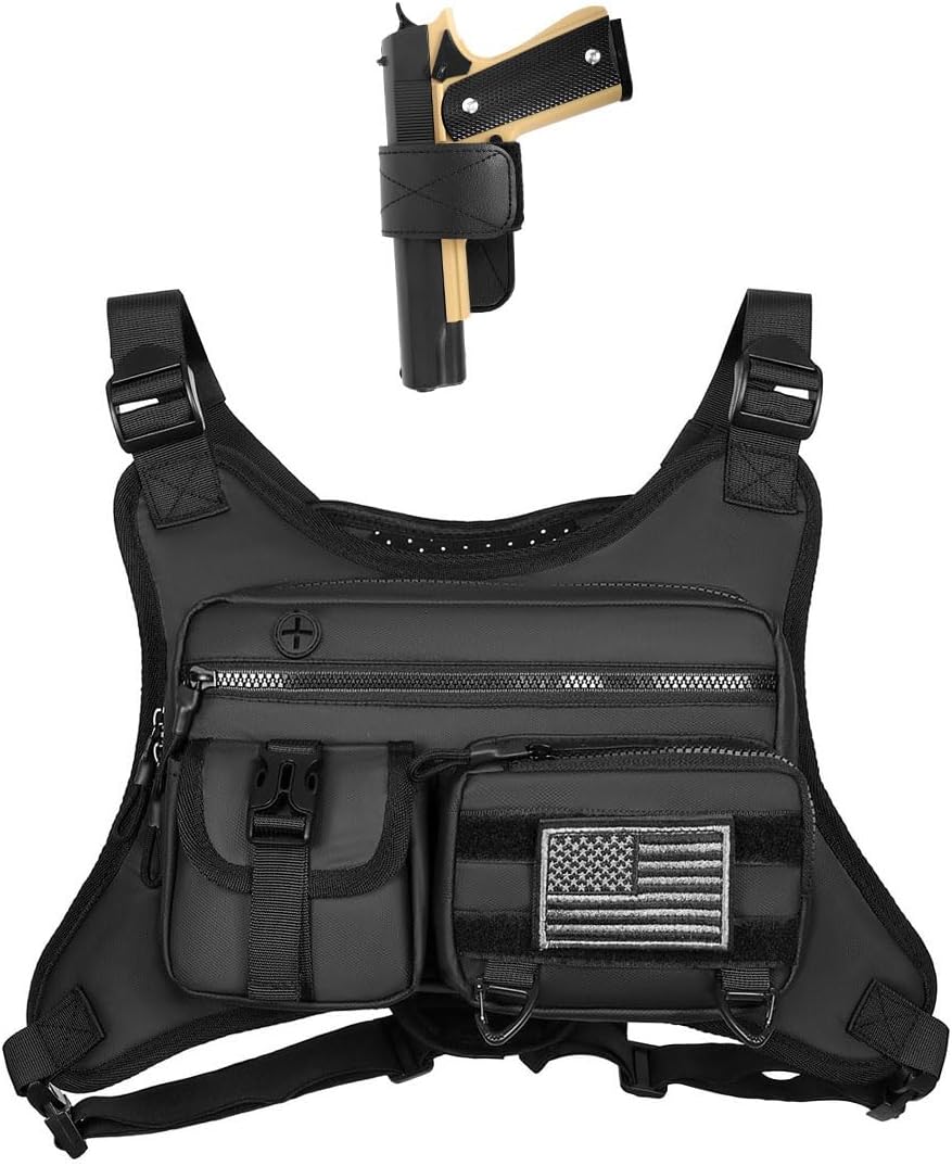 Outdoor Sports Chest Bag - Water Resistant Lightweight Vest for Running, Hiking & Cycling | Extra Storage Capacity