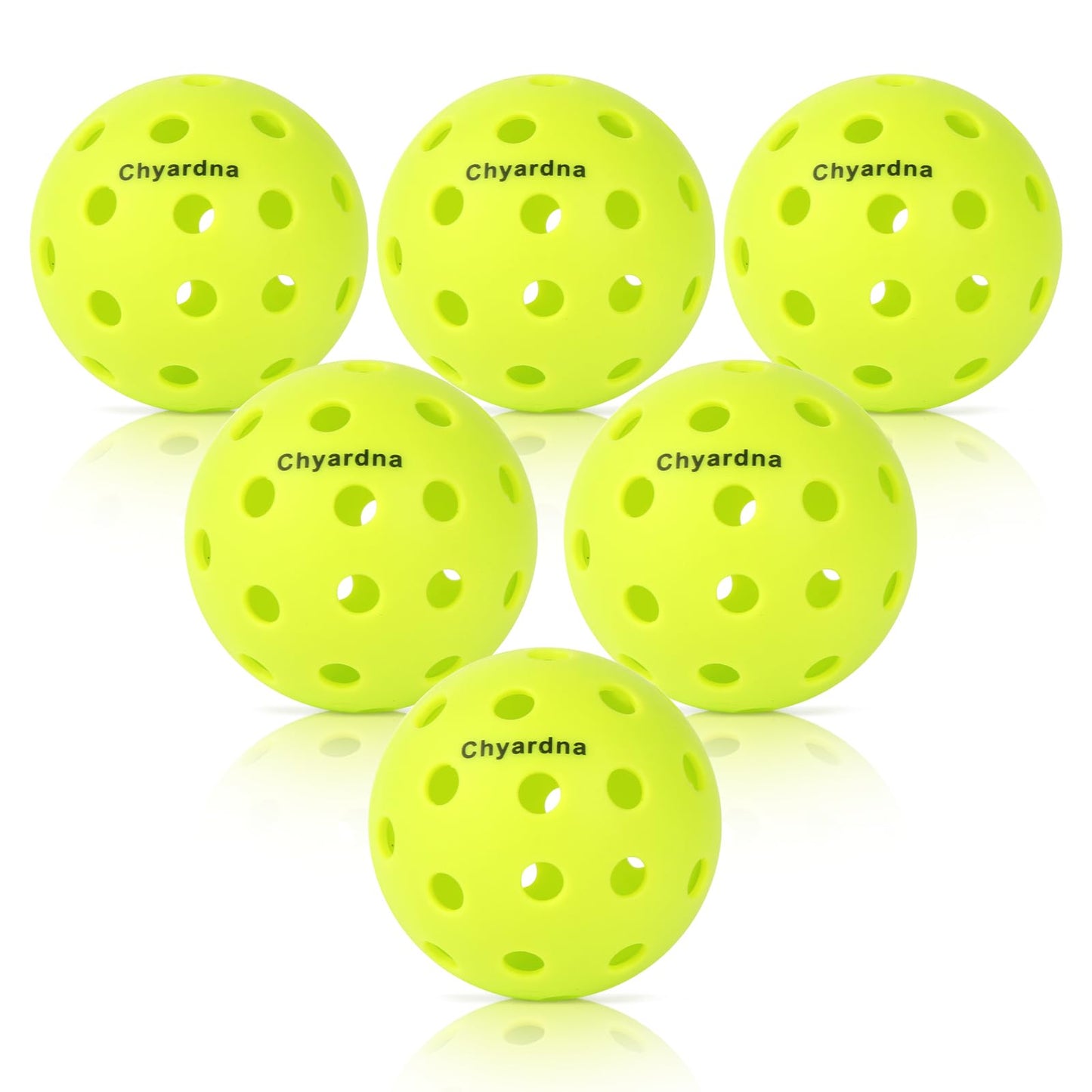 chyardna Outdoor Pickleball Balls |Meet USAPA Official Requirement | Perfectly Balanced,Durable (Green, 6)