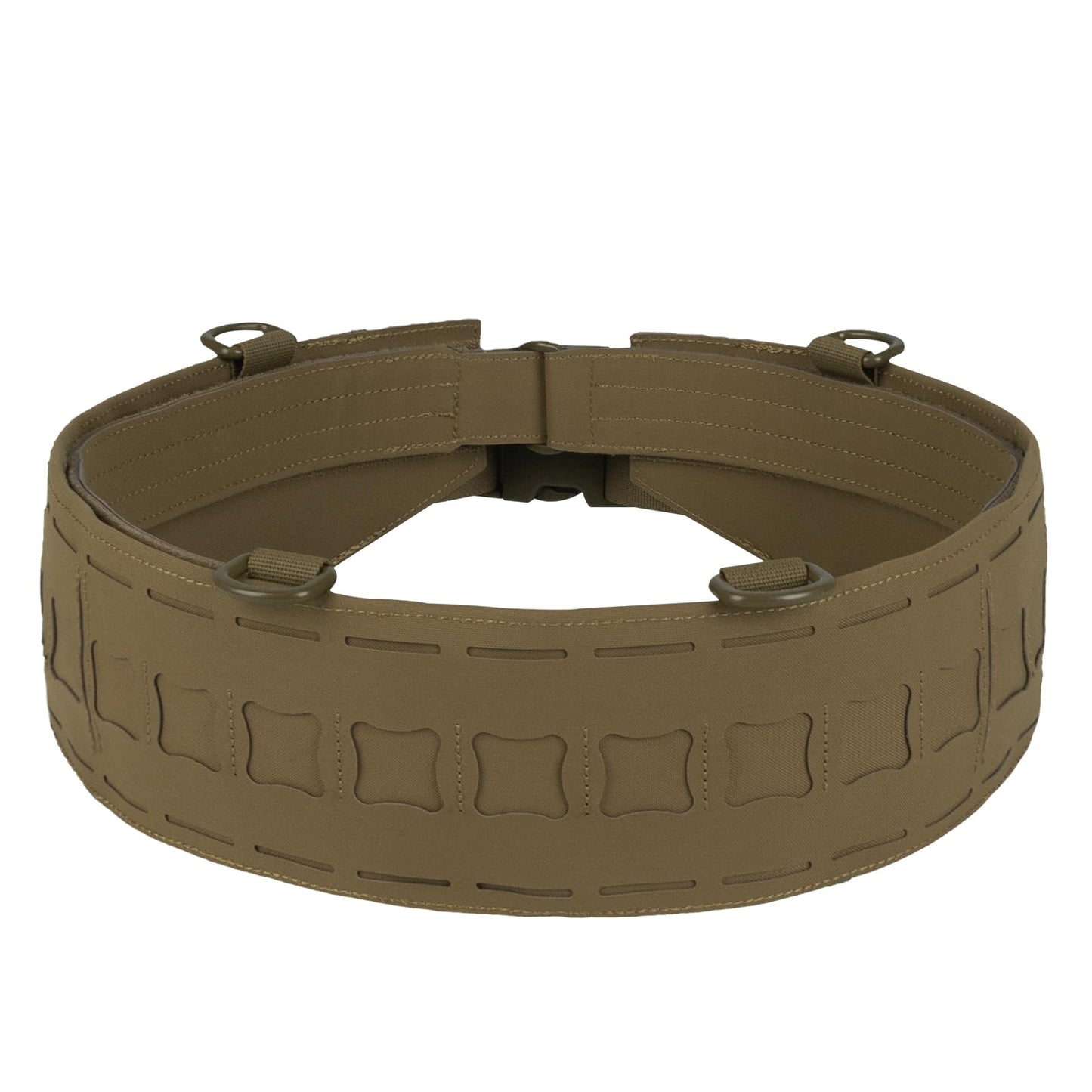 YAKEDA Tactical Battle Belt-3 in 1 Rigger Heavy Duty Combat Belt with 4 D-Rings for Work, Hunting & Outdoor,Training (Tan, L(40"-44"))
