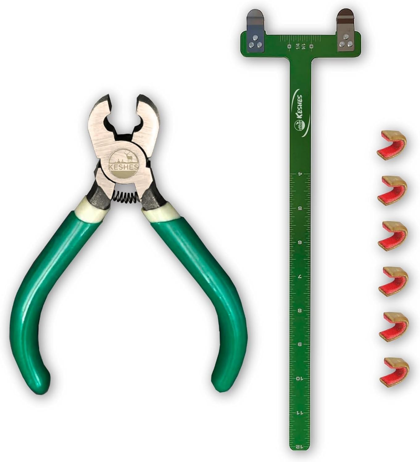 Archery Bow String Nocking Points Set - T Square Ruler & Nock Pliers with 6 Brass Nocks | Perfect for Recurve Bow Tuning