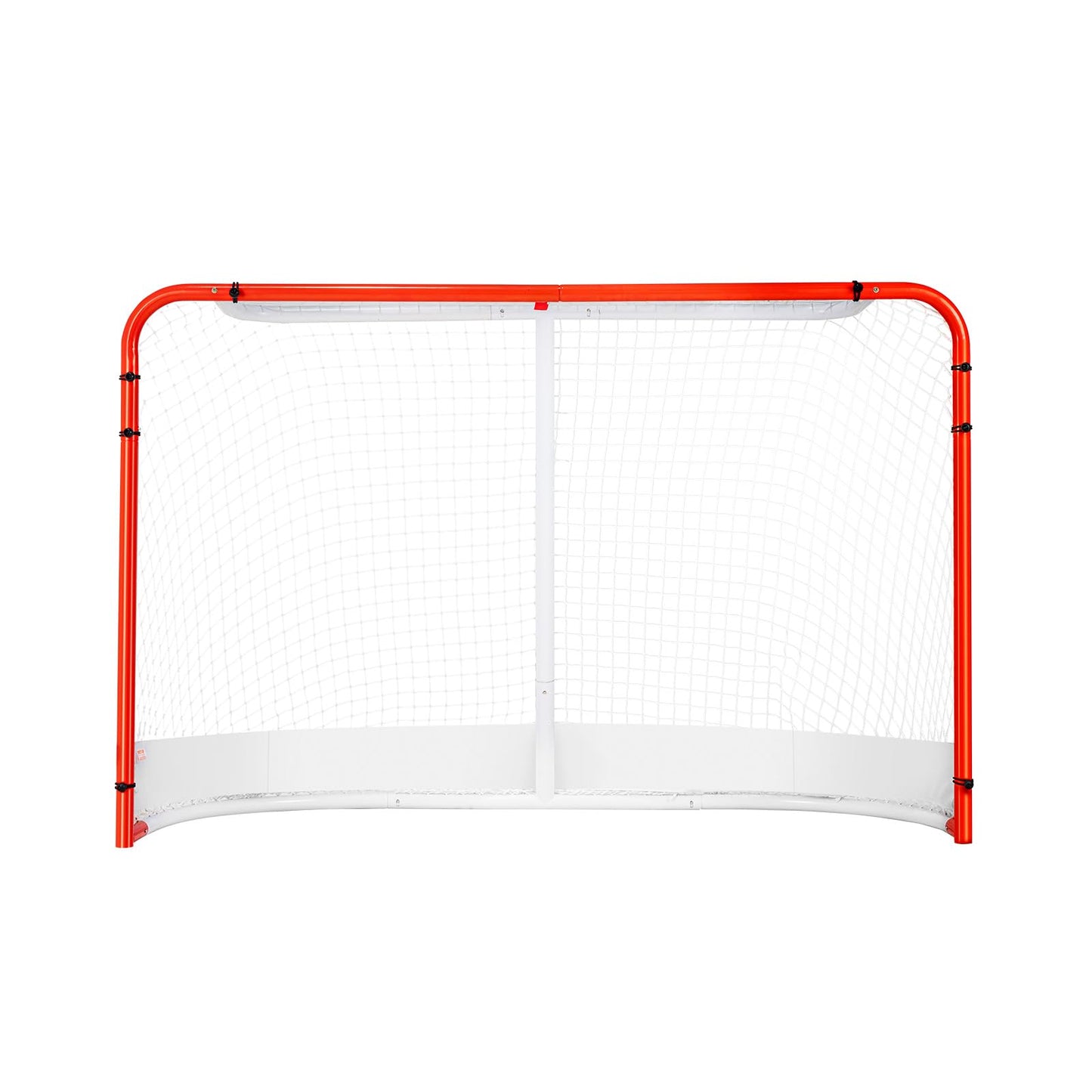 VEVOR Street Hockey Net, Indoor Outdoor Steel Hockey Goal, Official Regulation Pro Hockey Training Goal Set, Portable Hockey Goal with Net, Easy Assemble, 72" x 48", White/Red