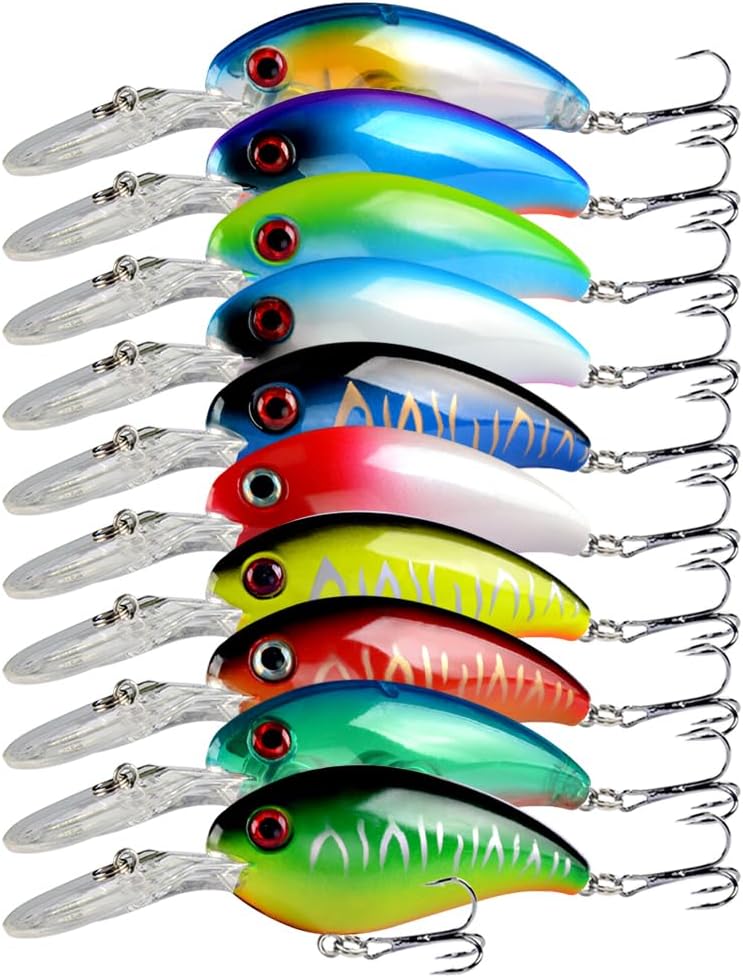 Bass Fishing Lures Kit - Topwater Hard Baits & Crankbaits | Freshwater & Saltwater Use