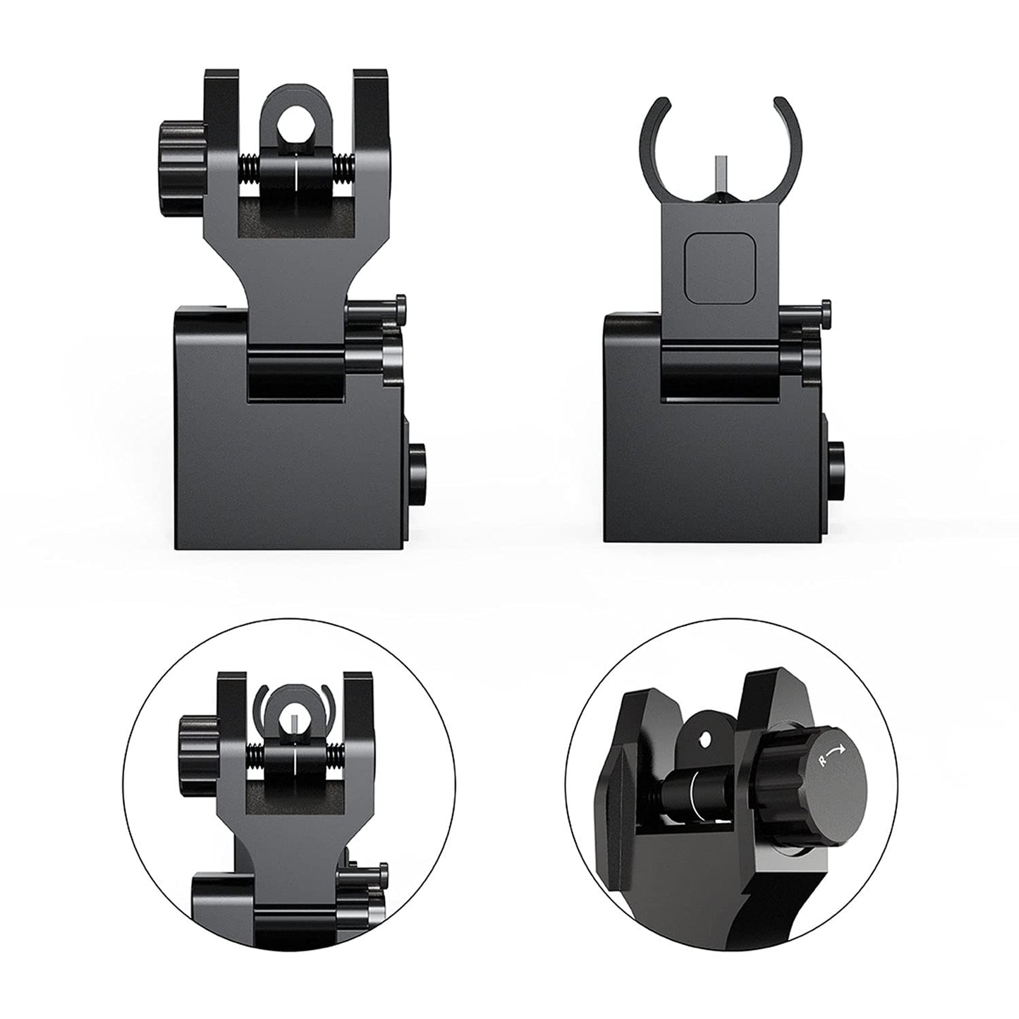 Marmot Flip Up Sight Full Metal Iron Sight & Fiber Flip Up Sights CQB & Precise Mode Gun Sights Rifle Sights