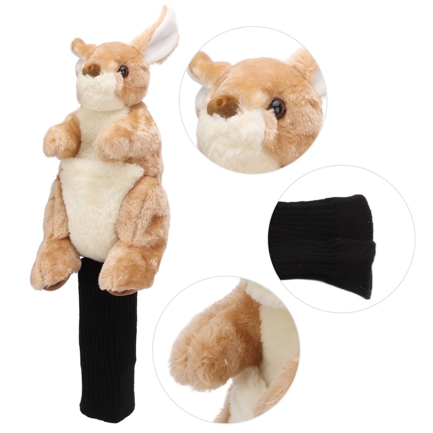 Golf Club Headcover,Kangaroo Shape Plush Golf Club Head Cover No.1 Wooden Club Cover for Course