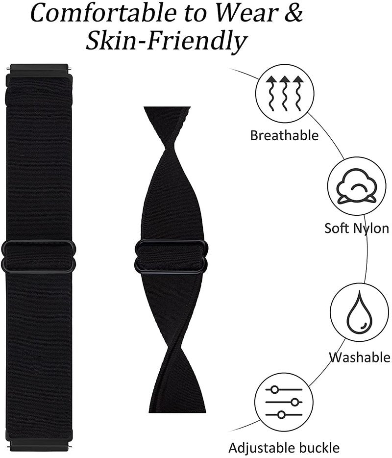 ShuYo 10 Pack Elastic Nylon Adjustable Wristband is Compatiable with Fitbit Versa/Versa 2/Versa Lite/Versa SE for Women Men,Soft Breathable Fabric Replacement Band for Fitbit Versa