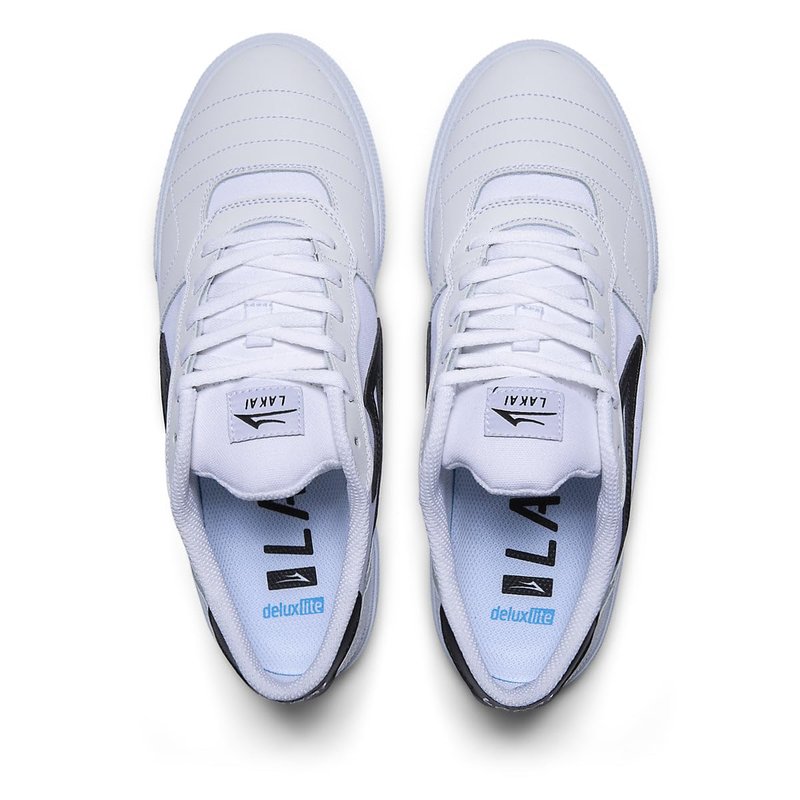 Lakai Cambridge Low-Top Men’s Skateboarding Shoes – White Leather, Size 9.5 US – Durable, Grippy & Breathable Skate Shoes for Men – Men’s Skateboard Shoe, Low Top Skater Shoe