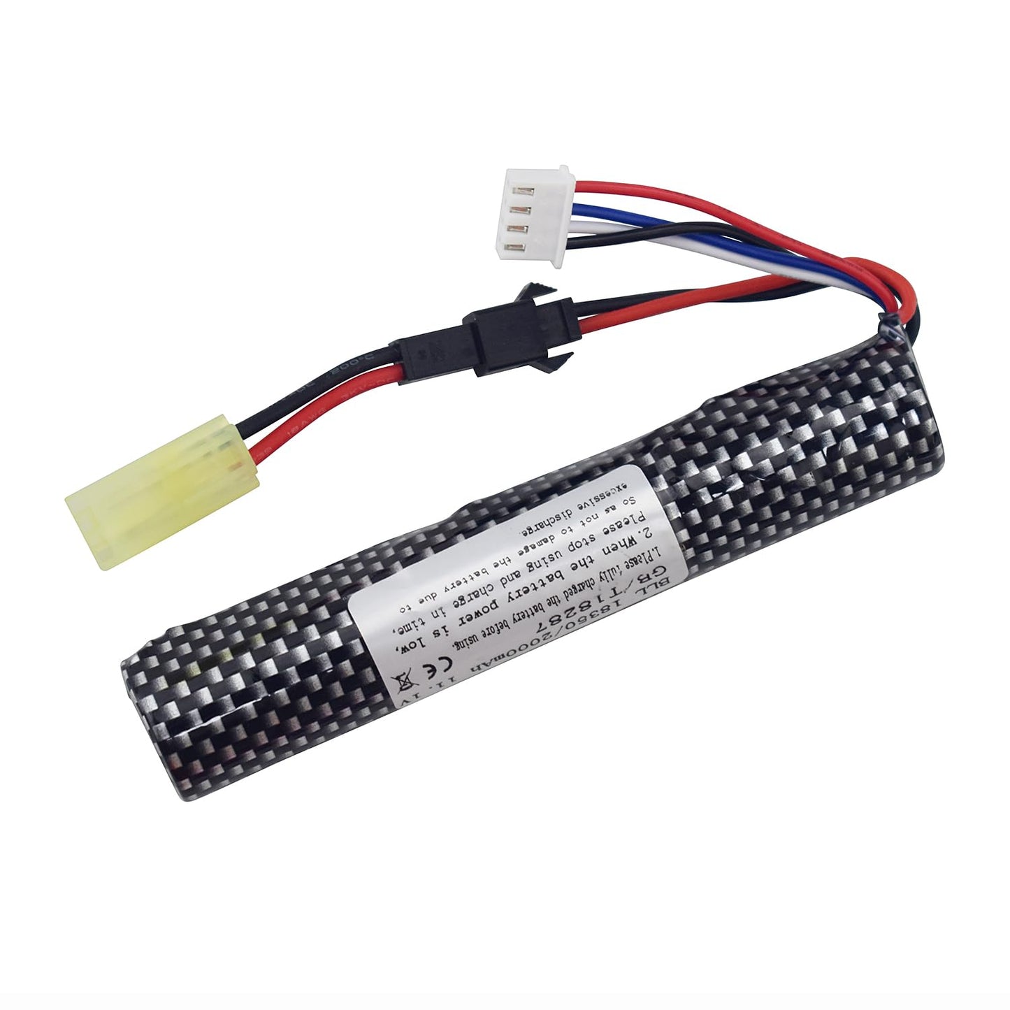 MOONZON 2PCS 3S 11.1V 2000mAh Li-ion Battery with SM-2P Plug Connector Whith Adapter and USB Charging Cable, Suitable for Airsoft Gel Water Droplet Blaster Air Gun Gel Ball Shock Wave Spare Battery