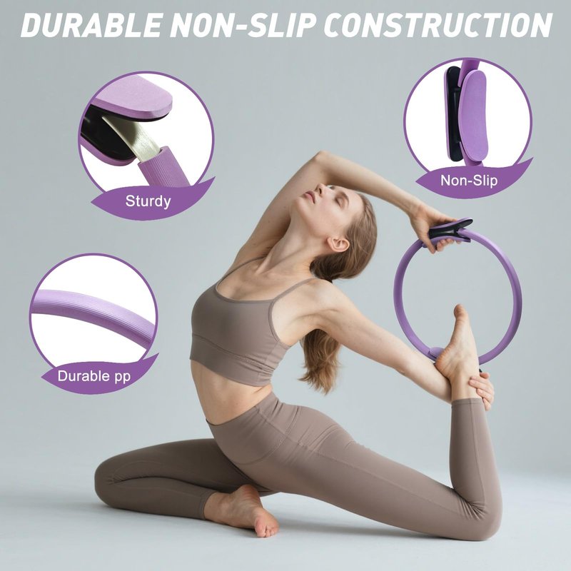 XiaoKJ Pilates Ring and Ball Set with 5 Resistance Bands - Pilates Equipment for Home Workout - Magic Circle Pilates Ring 14 Inch to Tone, Sculpt and Strengthen - Fitness Ring for Yoga and Pilates