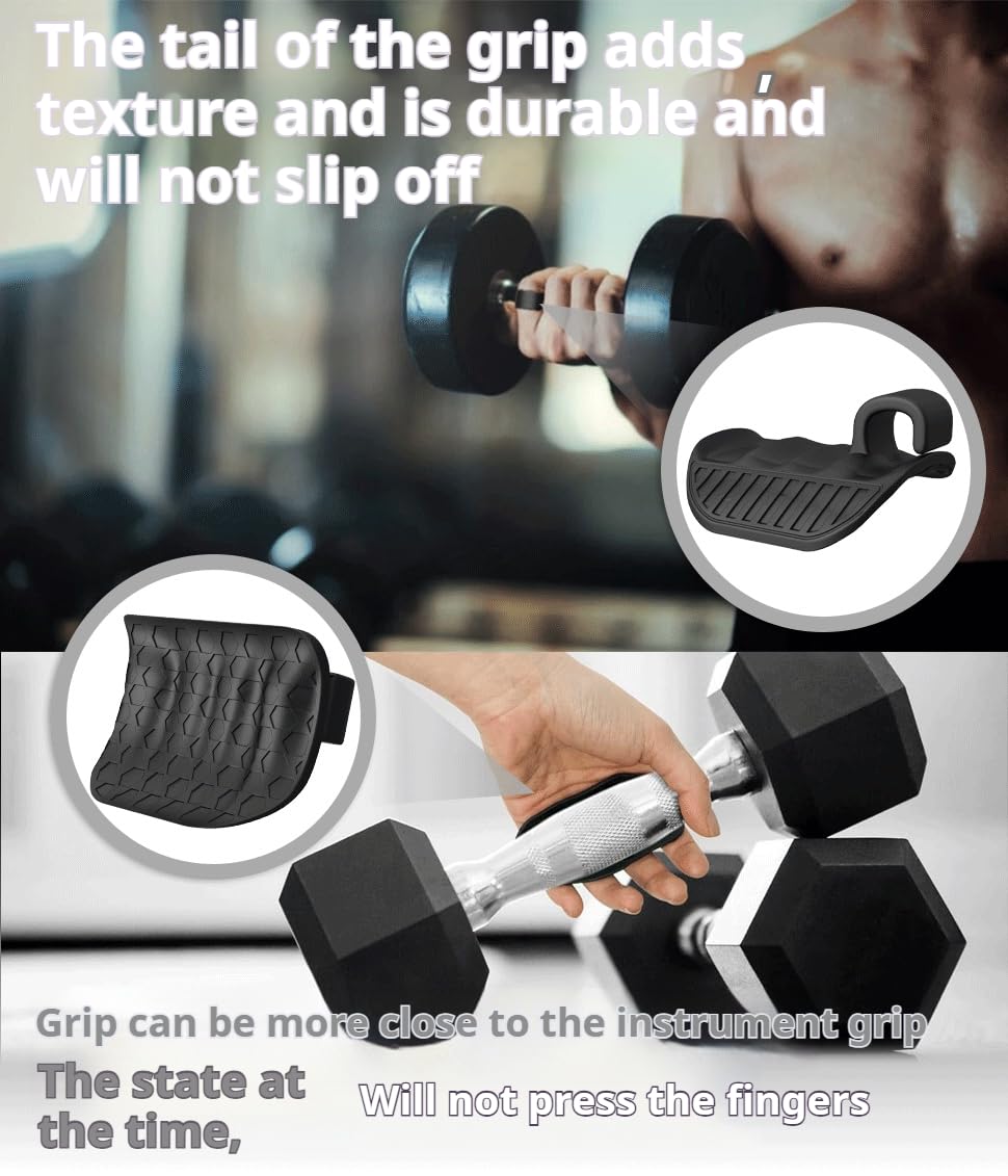 4pcs Rubber Gym Grips,Weight Lifting Gloves for Men Women,Anti-Slip Fingerless Fitness Training Grips, Ergonomic Unisex Weight lifting Fitness Grips.Suitable for Intensive Training and Exercise in Gyms.