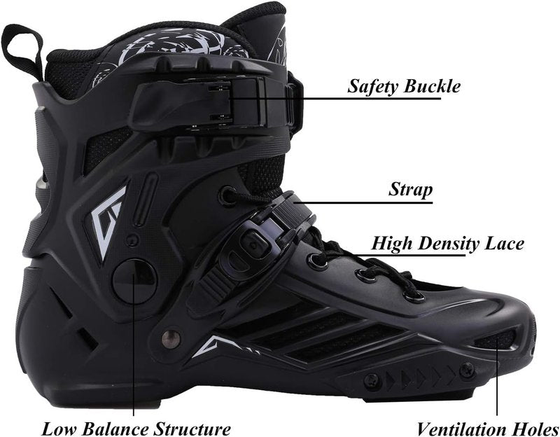 Inline Skates for Adults - LIKU Black Professional Unisex Design | Adjustable Size