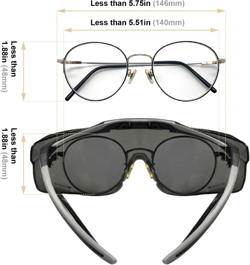 HTS HUNTERSKY Anti-Fog Lab Safety Glasses | Fit Over Eyeglasses Up to 1.88" | 100% UV Protection