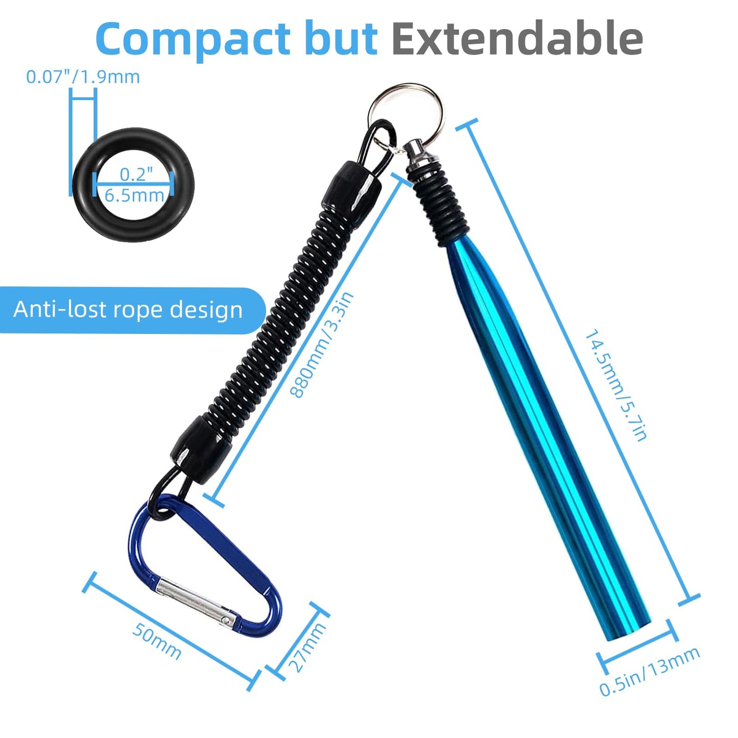 Wacky Rig Tool Kit – Aluminum Wacky Worm Tool + 10 O-Rings, for 4"-7" Fishing Worm Lures， Quick-Rig Wacky Rig O-Ring System for Bass Fishing Soft Plastics