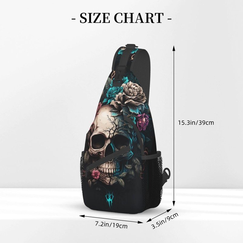 MEUUD Dog Paw Sling Bag for Women Men Chicken Crossbody Bags Halloween Gothic Skull Daypack Shoulder Bag Backpack (gothic skull)