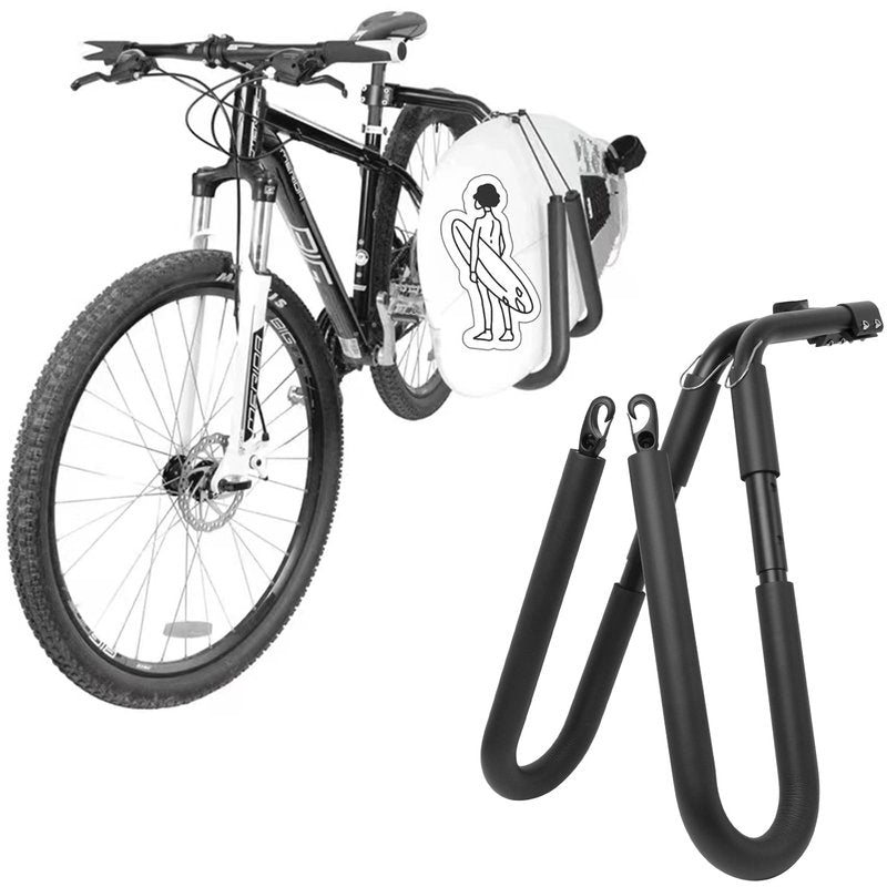 Surfboard Bike Rack, Adjustable Bike Surfboard Carrier Bracket, Compatible with Short Boards, Boogie Boards, Snowboards