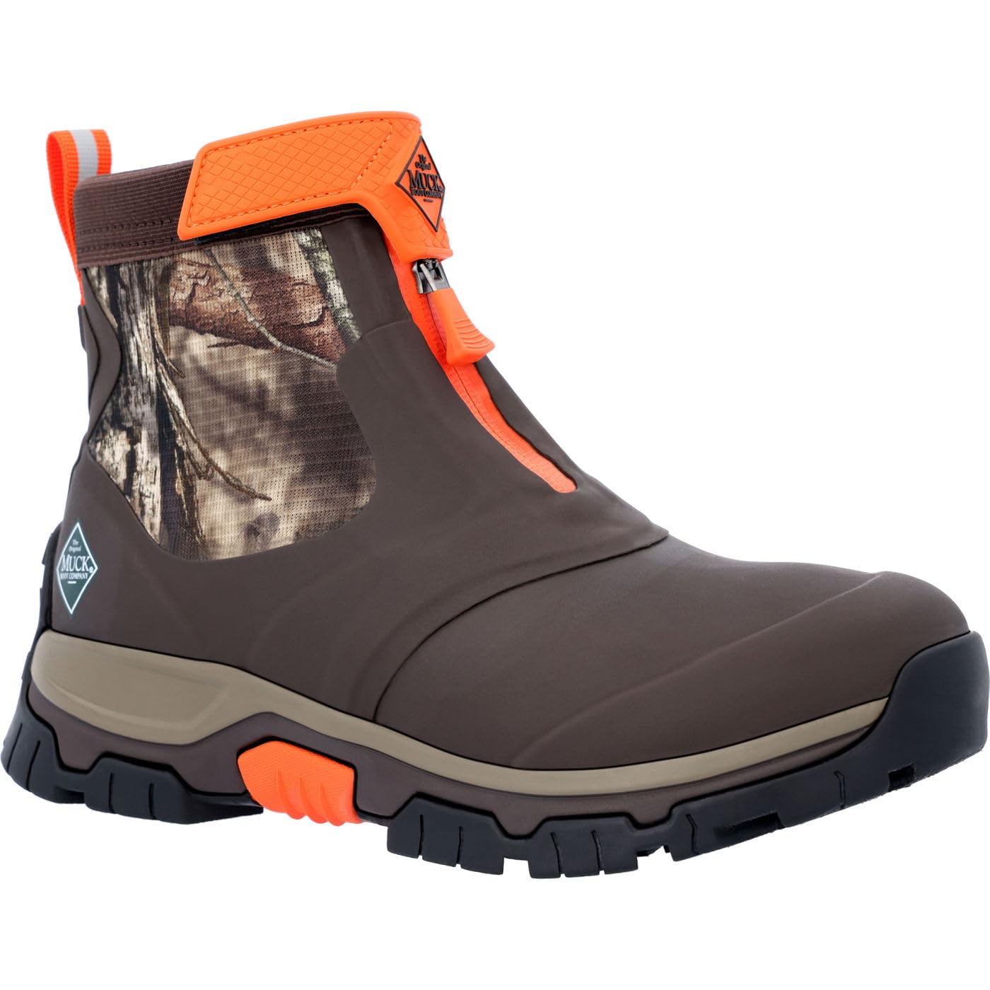 MUCK Men's Mossy Oak® Breakup Country™ Apex Mid Zip Ankle Boot, Brown, Size 10(M)