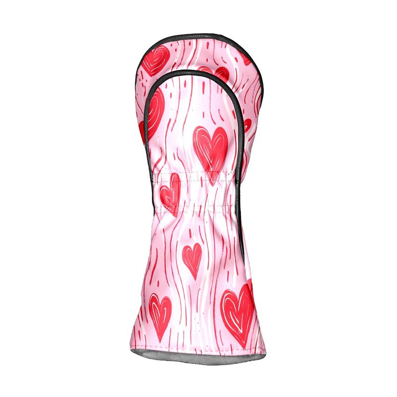 Golf Club Covers PU Leather Waterproof Golf Club Head Covers for Fairway Woods and Driver Wave Heart Driver Cover Suitable for Most Brands