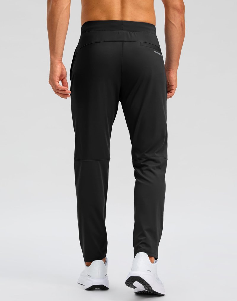 G Gradual 30"/32"/34" Inseam Tall Mens Sweatpants with Zipper Pockets Stretch Golf Workout Pants for Men Casual Athletic(Black,L)