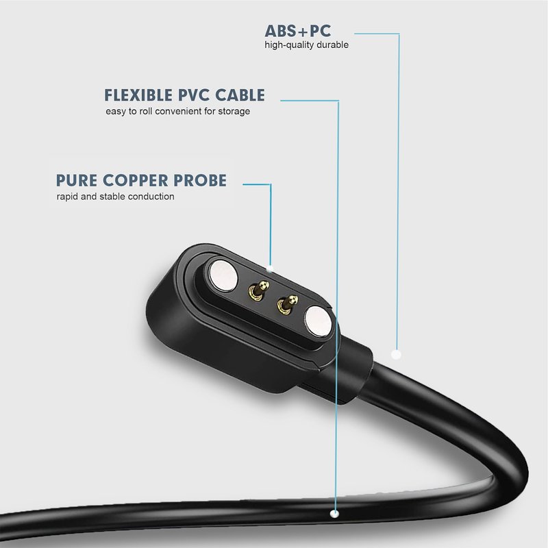 Compatible for EpochTec Smart Glasses Charger, Charging Replacement Cable Compatible for EpochTec Q8-609D Smart Glasses (Black, Type C)