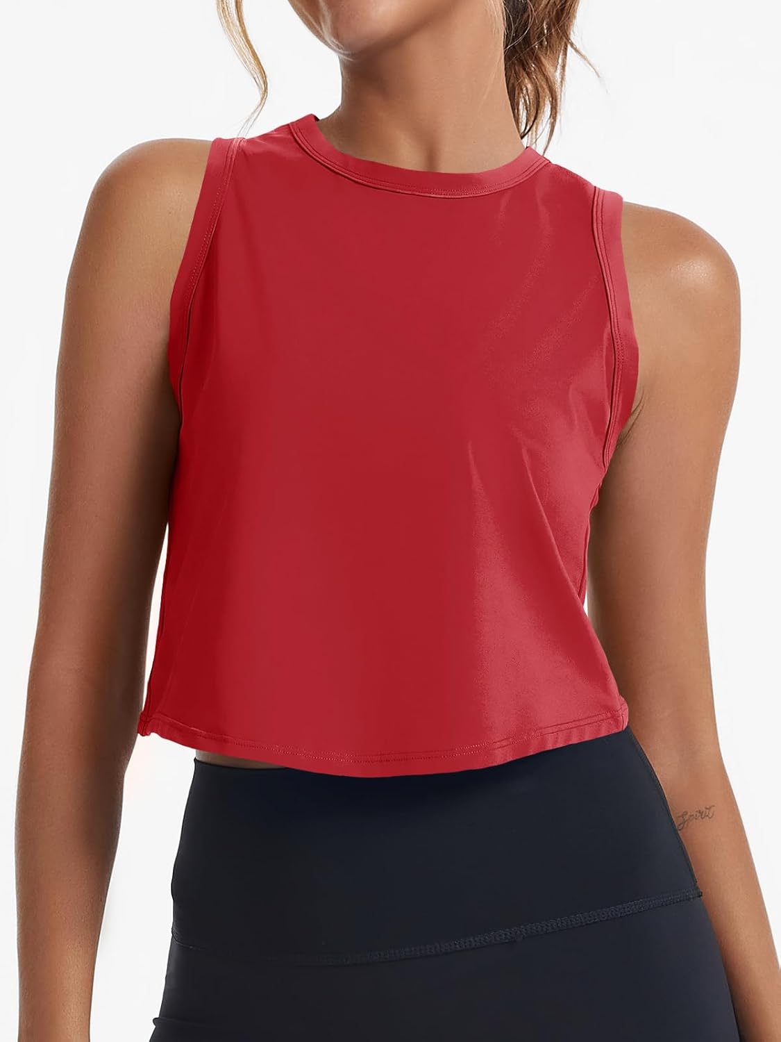 Women's Workout Cropped Tank Tops - Racerback Sleeveless Yoga Shirts for Running | Activewear