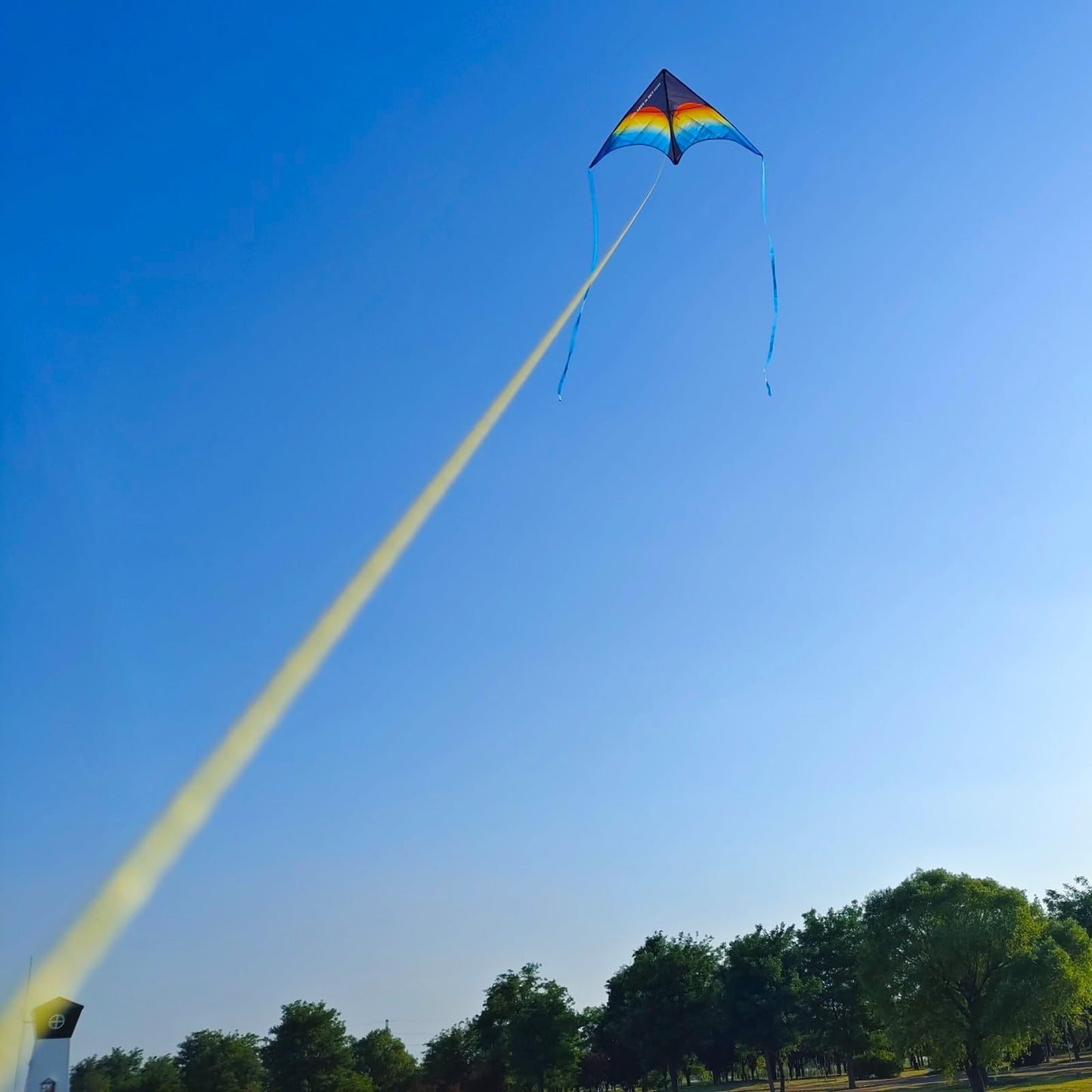 Large Beach Delta Kite for Adults and Kids Ages 4-8 & 8-12, Extremely Easy to Fly for Beginners(60X30''), Single Line Kite,Comes with 300 FT String Kite Handle.(Rainbow)
