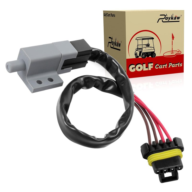 Roykaw Golf Cart Brake and Accelerator Pedal Switch with Jumper Harness for EZGO RXV 28-2/2/29 Electric and Gas Golf Cart, OEM #607605,615747,610668,612889,606711
