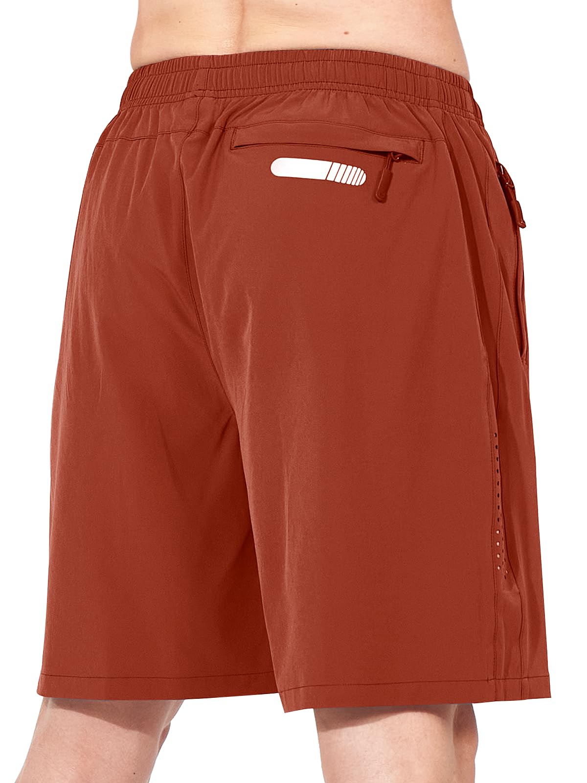 NORTHYARD Men's Athletic Running Shorts Gym Workout 7"/9"/5" Quick Dry Lightweight Sports Basketball Tennis 3 Zipper Pockets REDCLAY S