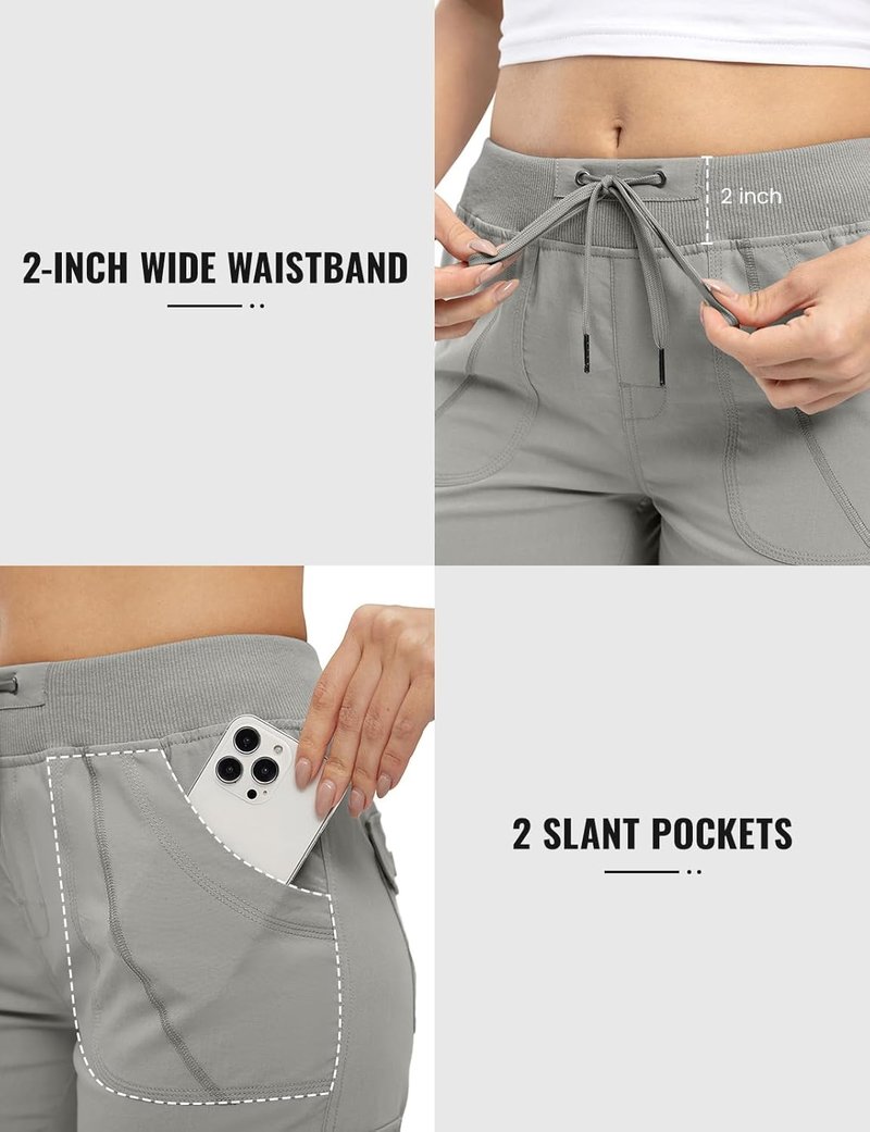 Women's Cargo Capris - Lightweight Summer Hiking Pants with 6 Pockets | Casual Cropped Style