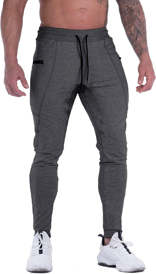 MAIKANONG Mens Slim Joggers Tapered Sweatpants Gym Workout Pants for Running Athletic Casual Dark Grey