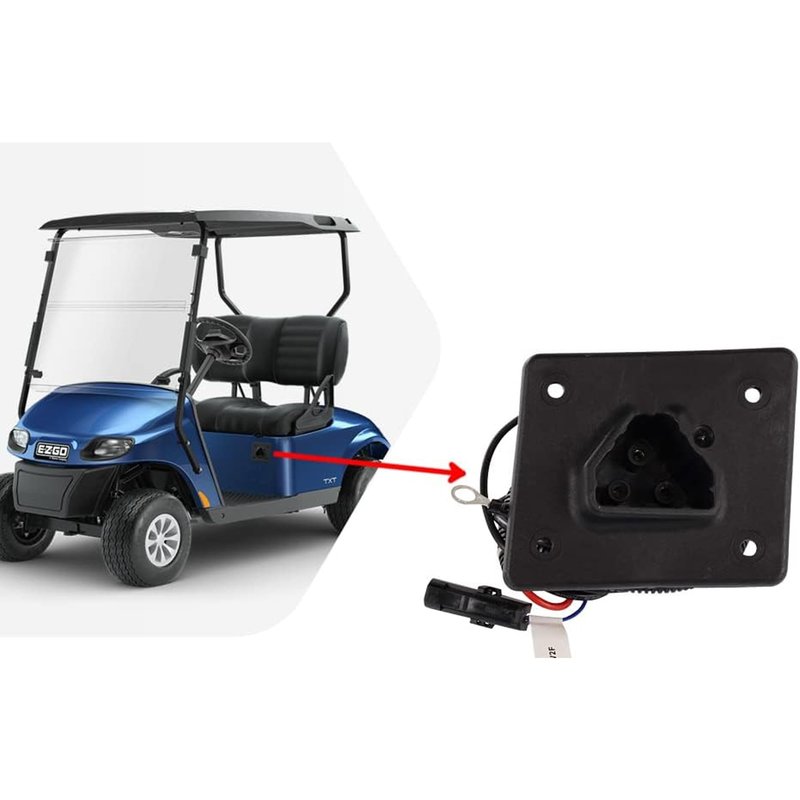 Huskey EZGO Charger Receptacle Delta-Q 48V Golf Cart Charging Port for 2008-Up EZGO RXV and 2014-Up EZGO TXT Electric Golf Carts, Replaces OEM Part #602529, 613304,After-Market Reference #8054