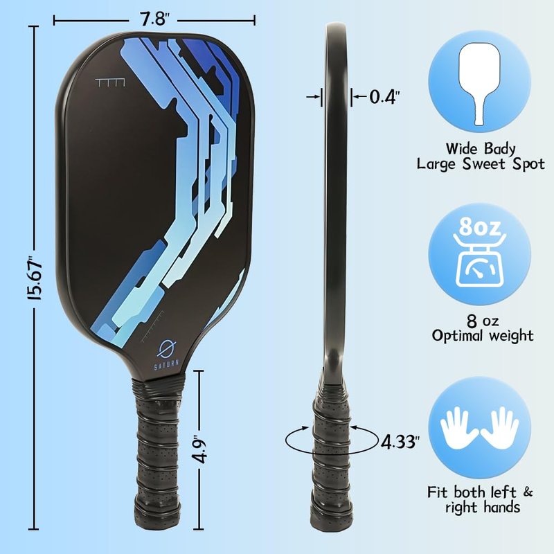 USAPA Aprroved Pickleball Paddle Set of 4, 2 Indoor & 2 outdoor balls,4 Grip Tapes with 4 Towels and 1 Black Carry Bag
