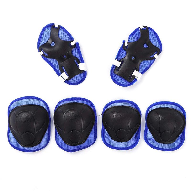 Gazaar 7pcs Set Kids Protective Gear with Adjustable Helmet Knee Pads Elbow Pads Wrist Pads for Roller Skates, Knee Pads for Kids Adjustable Protective Gear Set for Roller Skates