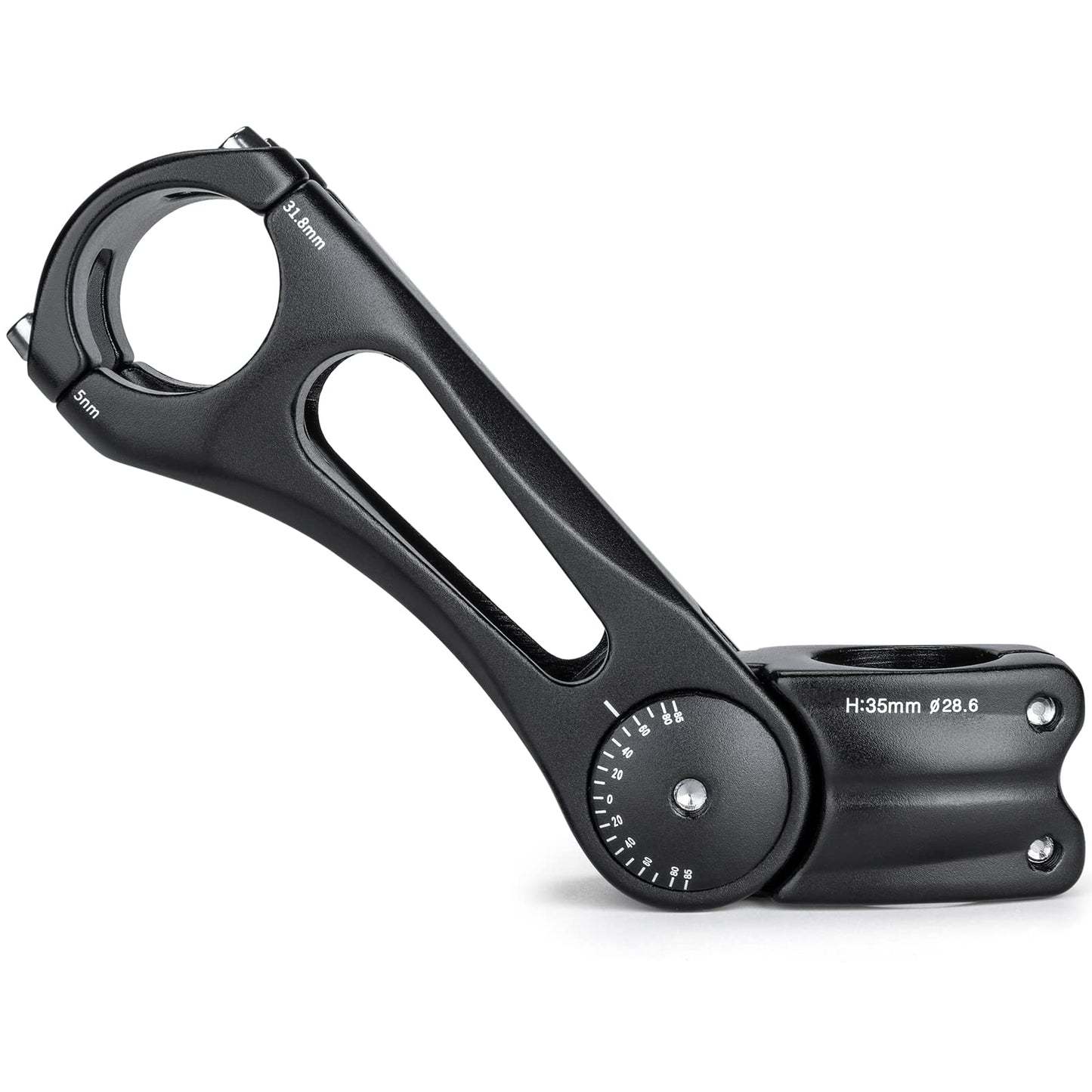 GEWAGE Bike Bicycle Stem - -65 ~ +45 Degree Adjustable Bike Stem- 140mm Bike Stem Riser for 31.8(1-1/4") Handlebars- Aluminum Alloy Mountain Bike Handlebar Riser Extender for Mountain Road City Bike