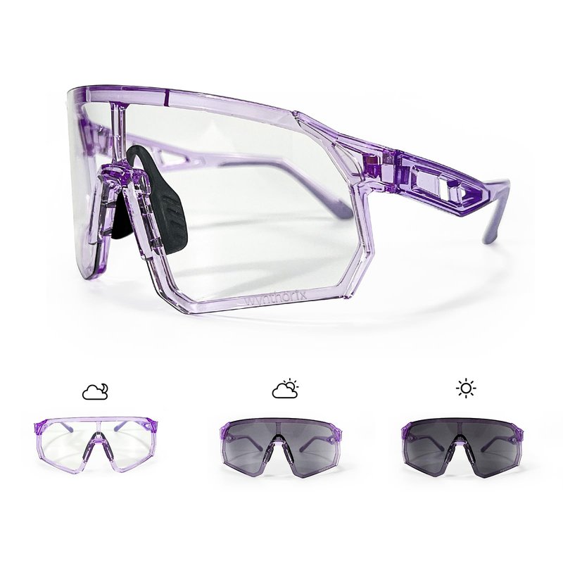 Wynthorix VeilGlam Pickleball Glasses for Women Photochromic Lens Protective Eyewear UV Protection Safety Sunglasses ANSI Z87 Anti Fog Scratch Tennis Squash Racquetball Goggles (Purple, Medium-Large)