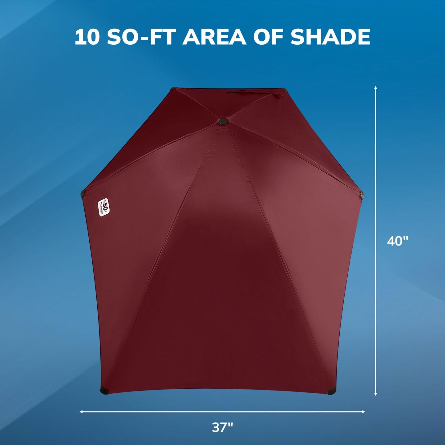 MSOAGY UPF 50+height adjustable chair umbrella with 360 degree adjustment fixture, suitable for beach chairs, golf carts, wheelchairs, carts, bleachers, terraces, camping and picnics（red)