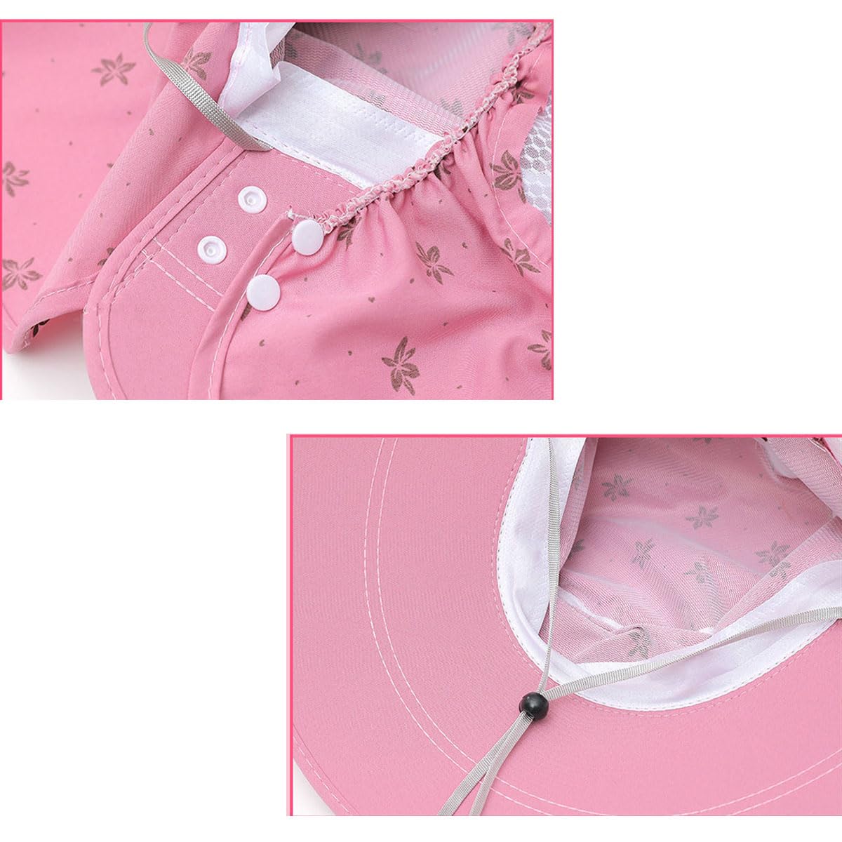 Sun Hats for Women UPF 50+ Breathable Sun Hats with Detachable face mask and Neck Clamshell Wide-Brimmed Fisherman's hat for Fishing treks-01 Pink