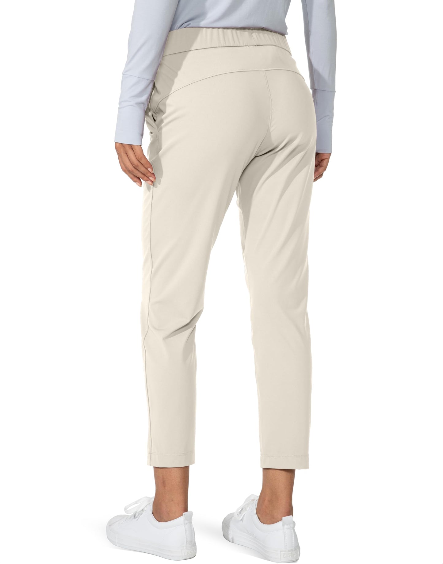 G Gradual Women's Pants with Deep Pockets 7/8 Stretch Sweatpants for Women Athletic, Golf, Lounge, Work (Light Khaki, XX-Large)