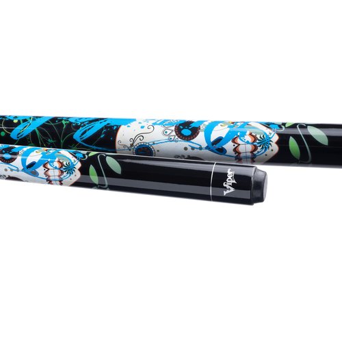 Viper by GLD Products Underground 58" 2-Piece Billiard/Pool Cue, Dia De Los Muertos, 19 Ounce, Black (50-0660-19)