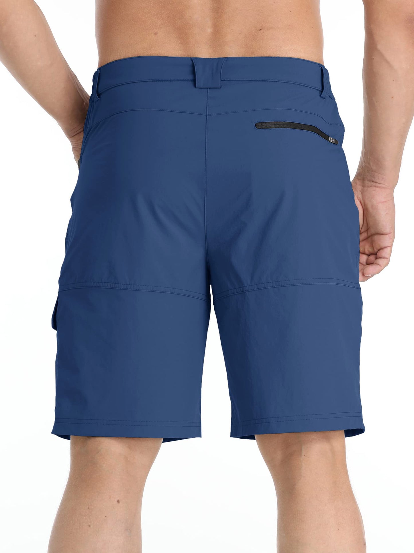 TACVASEN Mens Hiking Cargo Shorts Casual Golf Dress Shorts Hiking Lightweight Quick Dry Breathable Outdoor Summer Fishing Camping Blue 30