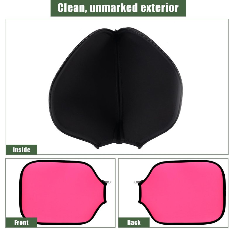 1pcs Pink Racquet Cover, 8.6 x 12.2 Inch Neoprene Racquet Cover Storage Bag Compatible with Most USAPA Standard and Extended Racquets Fits Most People's Needs