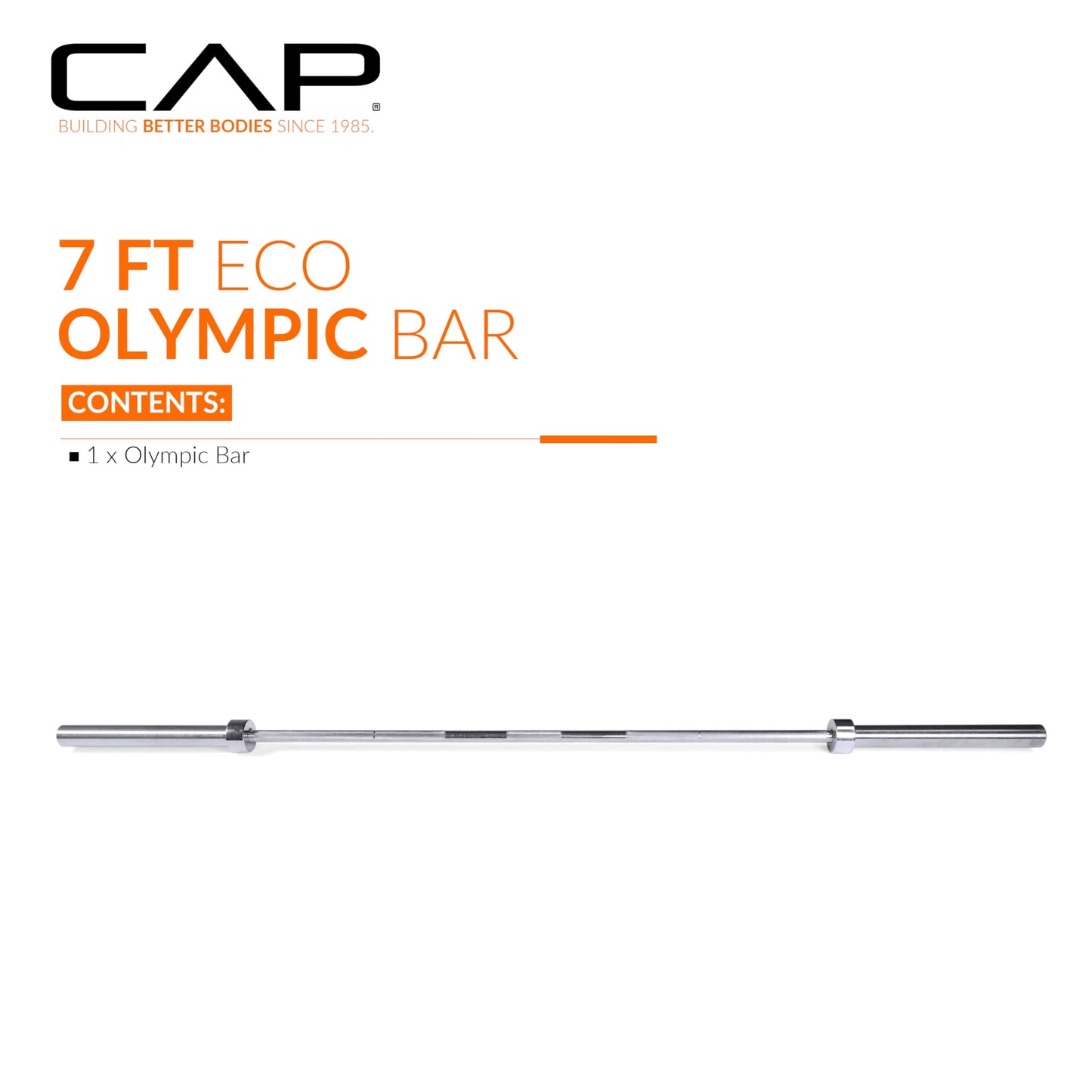 CAP 35 LB Olympic Barbell, 7ft Strength Training Weight Bar, Chrome