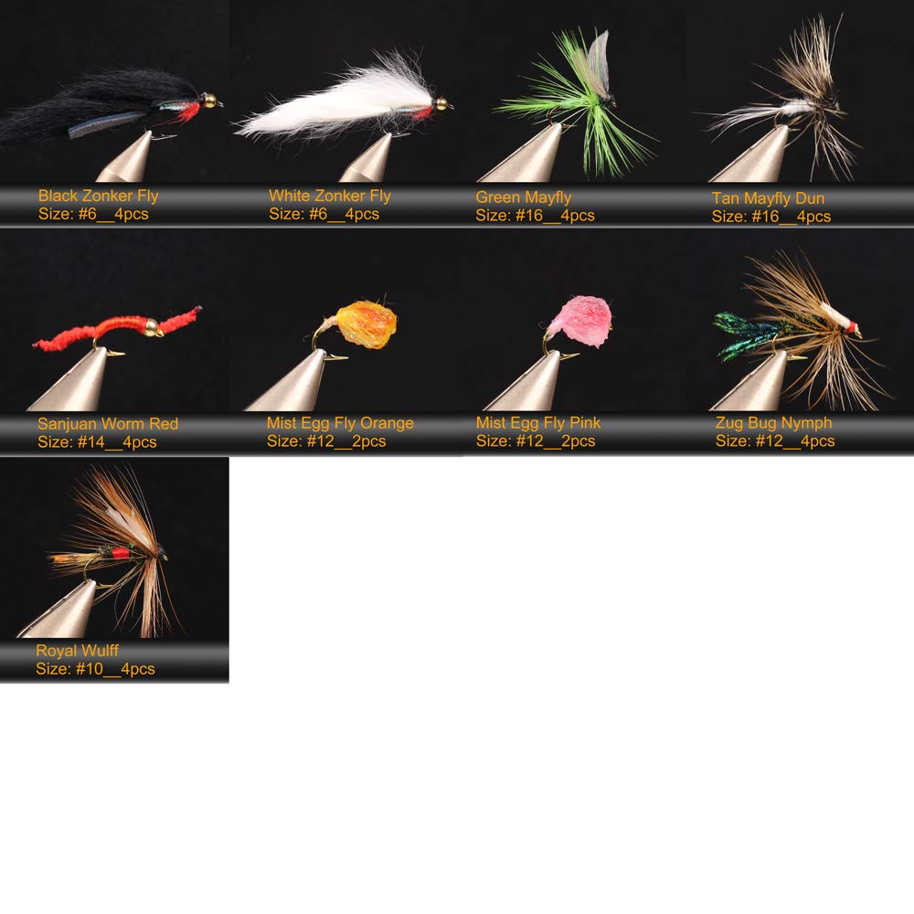 Wifreo 92pcs Fly Fishing Flies Assortment with Waterproof Fly Box