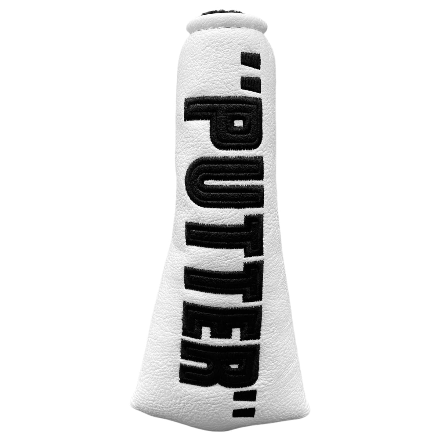 Golf Blade Putter Head Cover Headcover Magnetic Letter Putter Golf Headcover - White Synthetic Leather Putter Cover Gifts for Men Golfers
