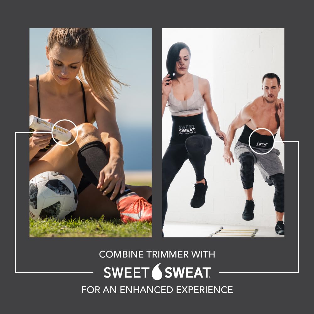 Sweet Sweat Waist Trimmer 'Xtra-Coverage' Belt | Premium Waist Trainer with More Torso Coverage for a Better Sweat! (Small)