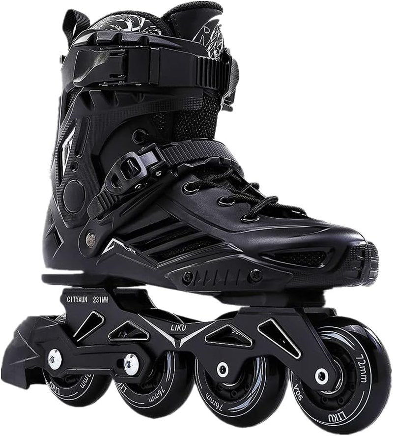 Inline Skates for Adults - LIKU Black Professional Unisex Design | Adjustable Size