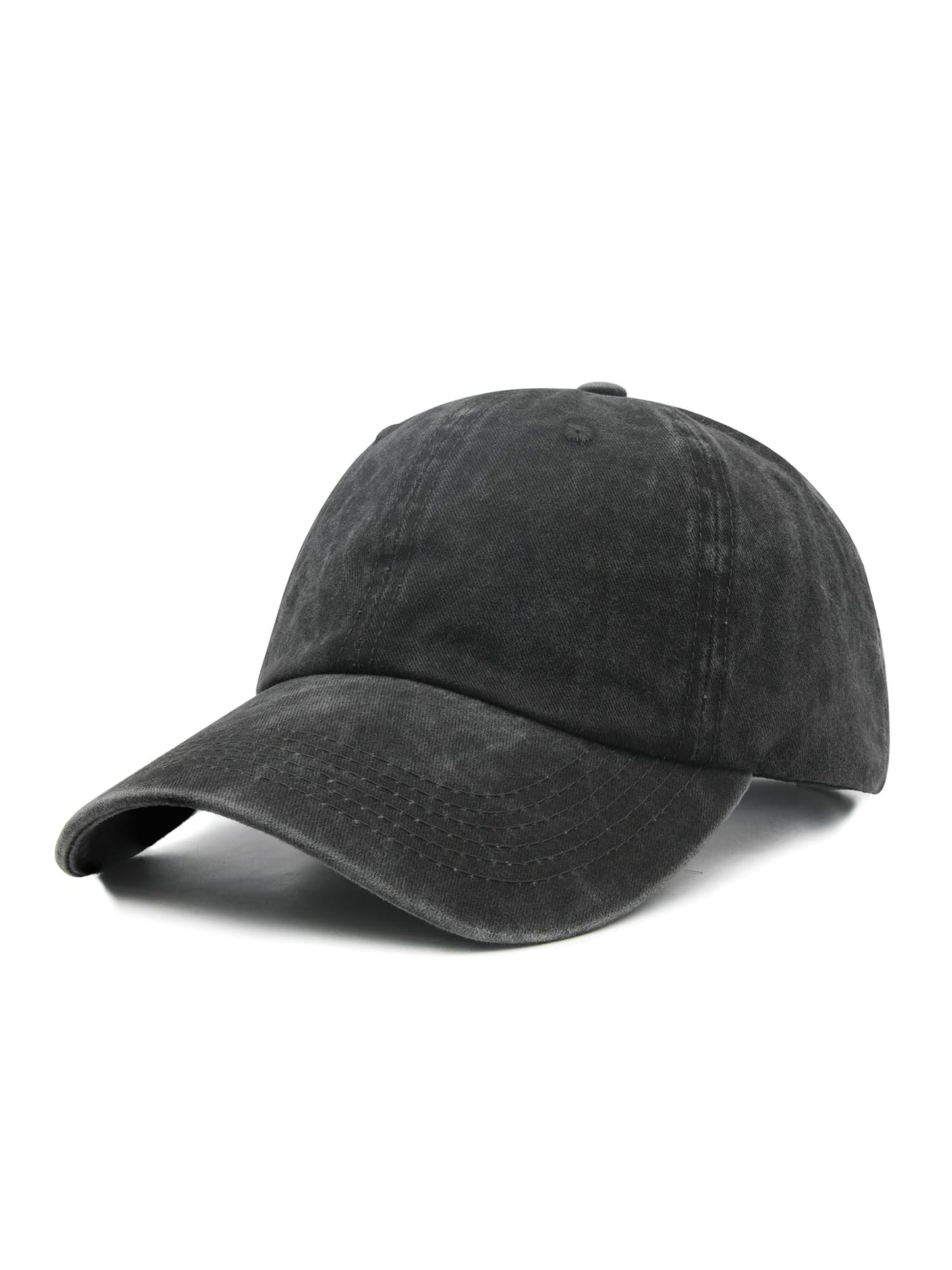 Wodeal Oversized Baseball Hats for Men Big Heads, Adjustable Washed Cotton XL Baseball Cap Black