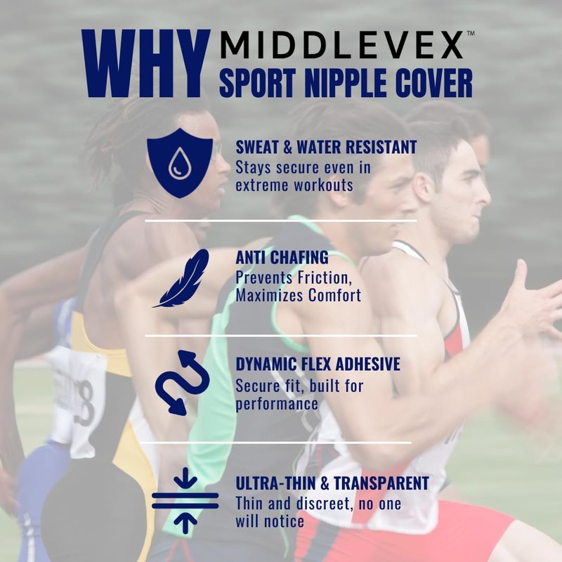 Middlevex Medium Pack Active PLUS Unisex Sport Nipple Cover - Anti-Chafing Disposable Sweatproof Men Women Sports Workouts (Plus, 25, Pairs) Beige