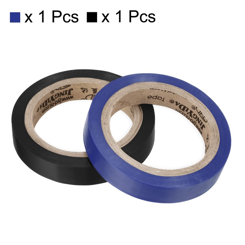 PATIKIL 26Ft Grip Finishing Tape, 2 Pack PVC Racquet Finishing Tapes Racket Accessories Sticky Seal for Tennis Badminton, Blue/Black
