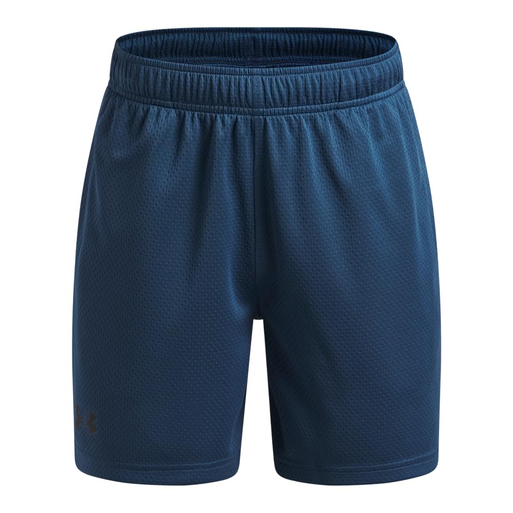 Under Armour Boys' Tech Mesh Shorts, (498) Wham Blue / / Black, Youth X-Small