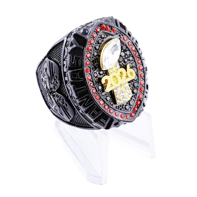 guancrown 2026 Fantasy Football Championship Ring Award Prize Trophy Sports Winner MVP FFL Ring (Ring and Stand, Size 10)